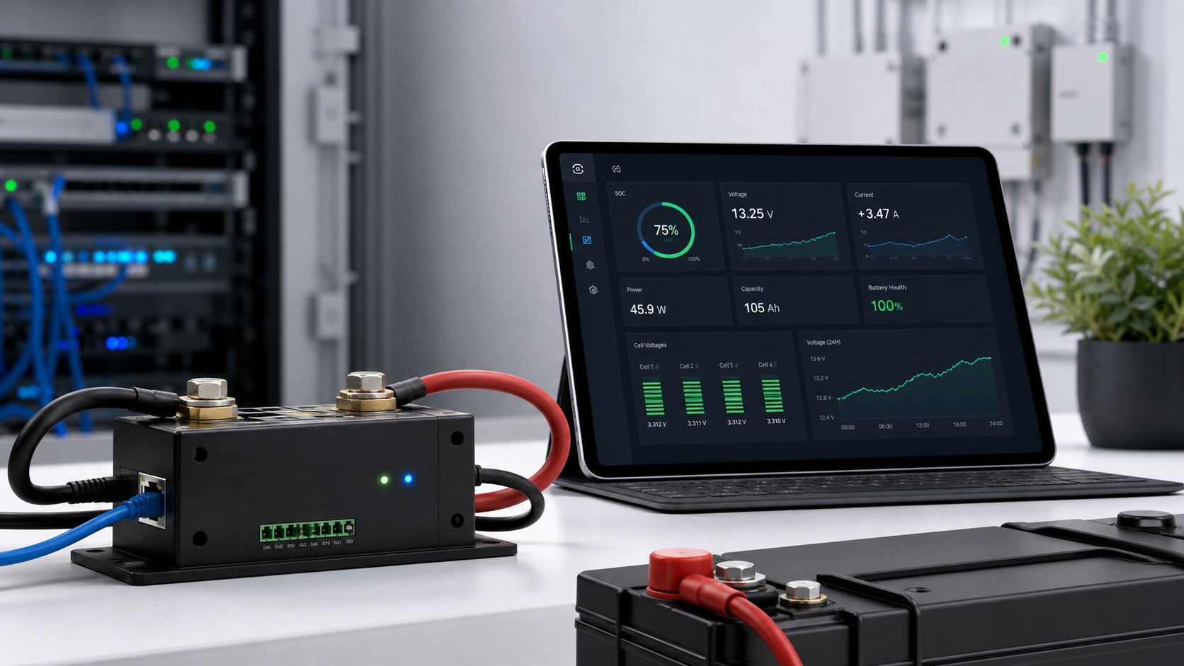 FleetBMS smart shunt для моніторингу LiFePO4 АКБ з дашбордом телеметрії